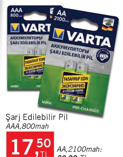 Varta Şarj Edilebilir Pil AAA 800 mah image