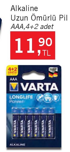 Varta Alkalin Uzun Ömürlü Pil AAA 4+2 Adet image