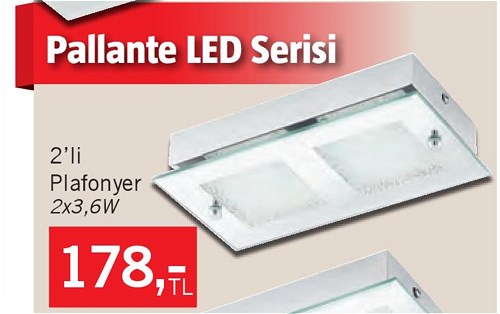 Eglo Pallante Led Serisi 2'li Plafonyer 2x3,6 W image