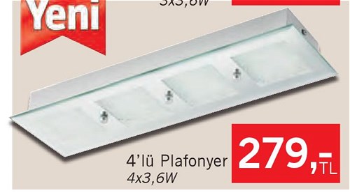 Eglo Pallante Led Serisi 4'lü Plafonyer 4x3,6 W image