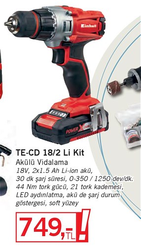 Einhell TE-CD 18/2 Li Kit Akülü Vidalama 18 V image