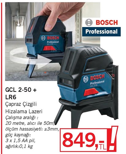 Bosch GCL 2-50+LR6 Çapraz Çizgili Hizalama Lazeri image