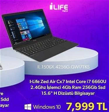 I-Life Zed Air Cx7 Intel Core i7 6660U İşlemci 4/256 GB 15.6 inç H Dizüstü Bilgi image