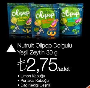 Nutruit Olipop Dolgulu Yeşil Zeytin 30 G image