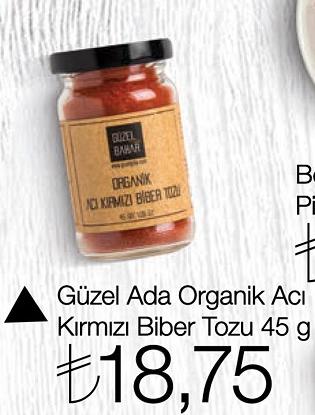 Güzel Ada Organik Acı Kırmızı Biber Tozu 45 G image