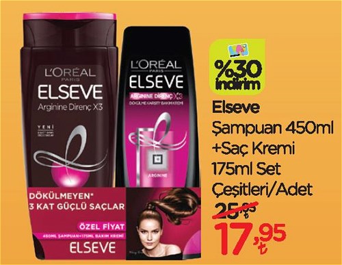 Loreal Elseve Şampuan 450 ml+Saç Kremi 175 ml Set Çeşitleri image