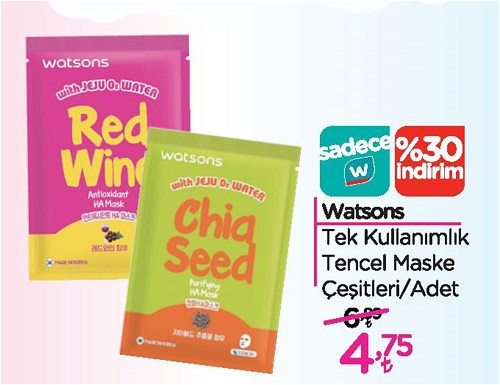 Watsons Tek Kullanımlık Tencel Maske Çeşitleri/Adet image