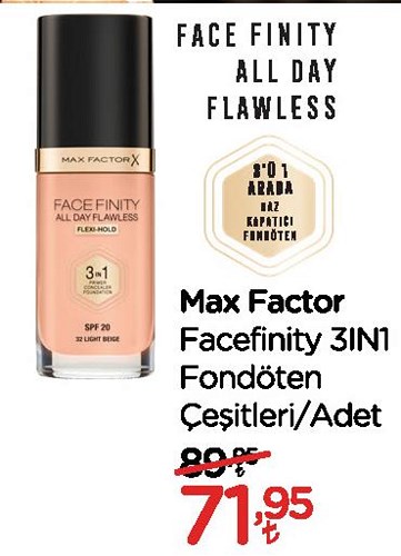 Max Factor Facefinity 3IN1 Fondöten Çeşitleri/Adet image