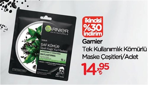 Garnier Tek Kullanımlık Kömürlü Maske Çeşitleri/Adet image