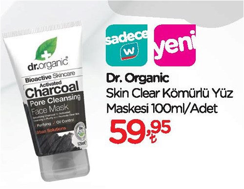 Dr. Organic Skin Clear Kömürlü Yüz Maskesi 100 ml image