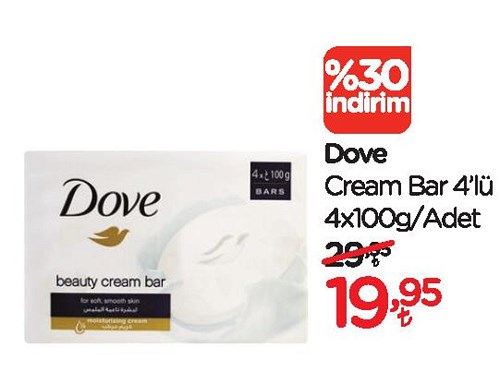 Dove Cream Bar 4'lü 4x100 g image