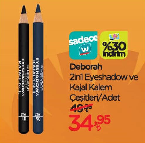 Deborah 2in1 Eyeshadow ve Kajal Kalem Çeşitleri/Adet image