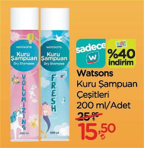 Watsons Kuru Şampuan Çeşitleri 200 ml image