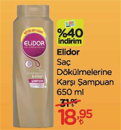 Elidor Saç Dökülmelerine Karşı Şampuan 650 ml image