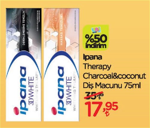 İpana Theraphy Charcoal&Coconut Diş Macunu 75 ml image