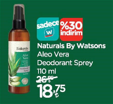 Naturals By Watsons Aloe Vera Deodorant Sprey 110 ml image