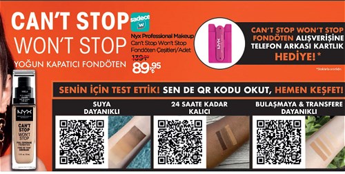 NYX Professional Makeup Can't Stop Won't Stop Fondöten Çeşitleri/Adet+Telefon Ar image