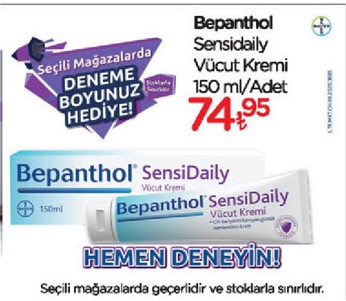 Bepanthol Sensidaily Vücut Kremi 150 ml image