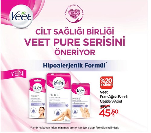 Veet Pure Ağda Bandı Çeşitleri/Adedi image