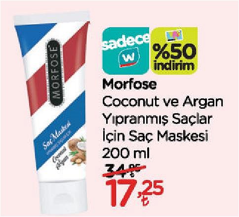 Morfose Coconut ve Argan Yıpranmış Saçlar için Saç Maskesi 200 ml image