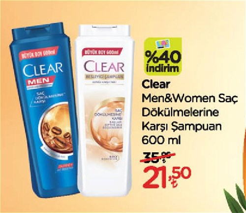 Clear Men&Women Saç Dökülmelerine Karşı Şampuan 600 ml image
