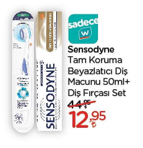 Sensodyne Tam Koruma Beyazlatıcı Diş Macunu 50ml+Diş Fırçası Seti image