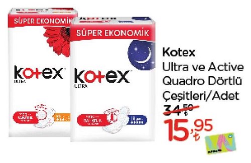 Kotex Ultra Active Quadro Dörtlü Çeşitleri/Adet image