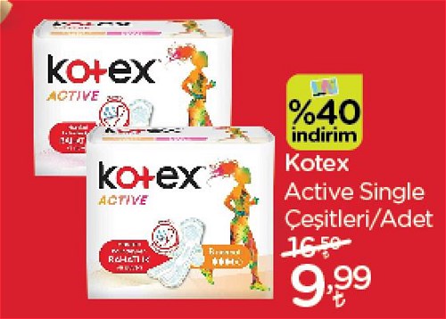 Kotex Active Single Çeşitleri/Adet image