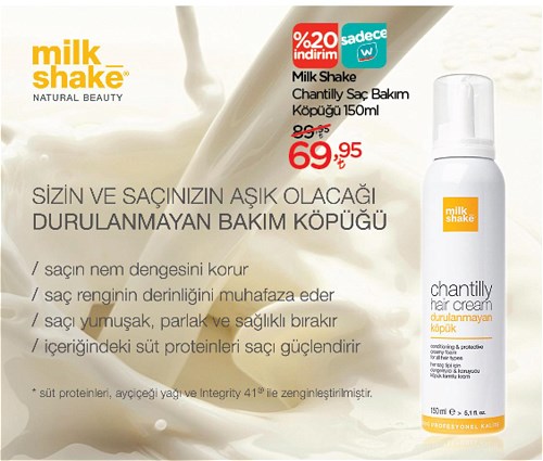 Milk Shake Chantily Saç Bakım Köpüğü 150 ml image