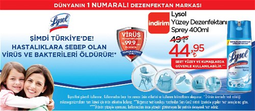 Lysol Yüzey Dezenfektanı Sprey 400 ml image