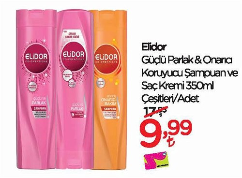 Elidor Güçlü Parlak&Onarıcı Koruyucu Şampuan ve Saç Kremi 350 ml Çeşitleri image