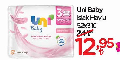 Uni Baby Islak Havlu 52x3'lü image