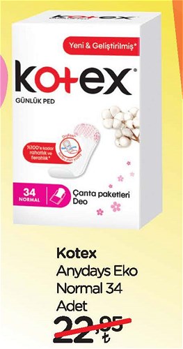 Kotex Anydays Ako Normal 34 Adet image