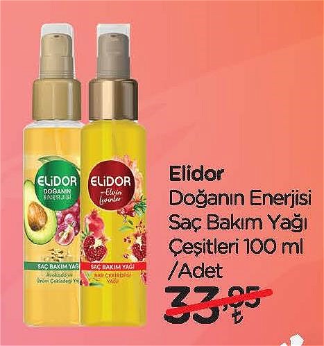 Elidor Doğanın Enerjisi Saç Bakım Yağı Çeşitleri 100 ml image