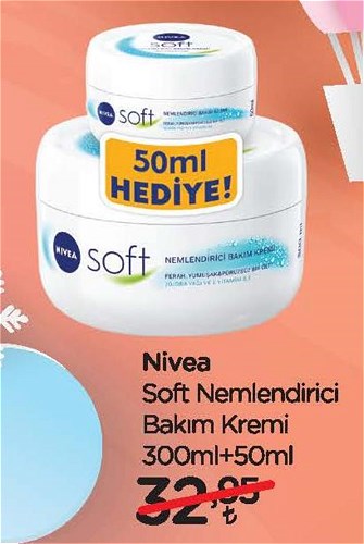 Nivea Soft Nemlendirici Bakım Kremi 300 ml+50 ml image