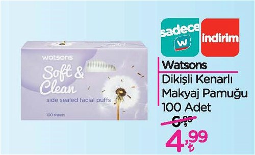 Watsons Dikişli Kenarlı Makyaj Pamuğu 100 Adet image