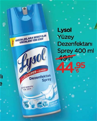 Lysol Yüzey Dezenfektanı Sprey 400 ml image