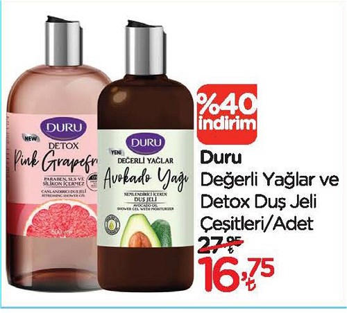 Duru Değerli Yağlar ve Detox Duş Jeli Çeşitleri/Adet image