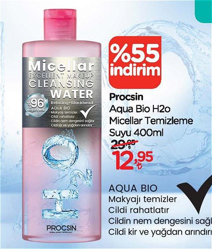 Procsin Aqua Bio H2o Micellar Temizleme Suyu 400 ml image