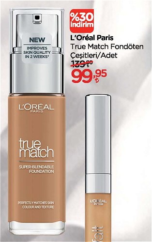 Loreal Paris True Match Fondöten Çeşitleri/Adet image