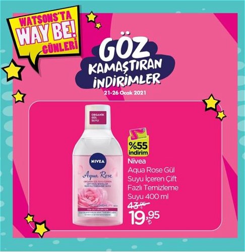 Nivea Aqua Rose Gül Suyu İçeren Çift Fazlı Temizleme Suyu 400 ml image