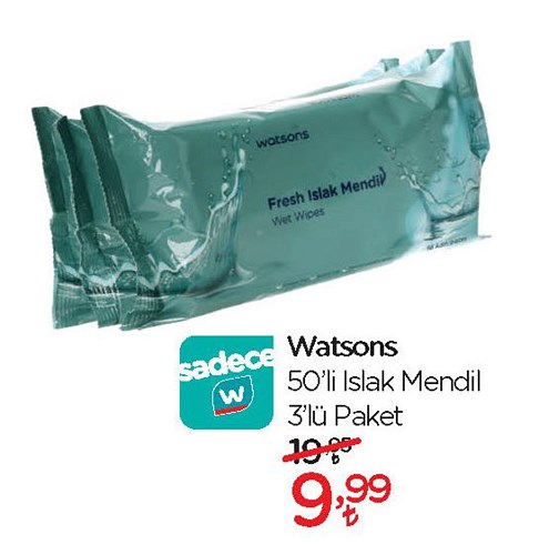 Watsons 50'li Islak Mendil 3'lü paket image