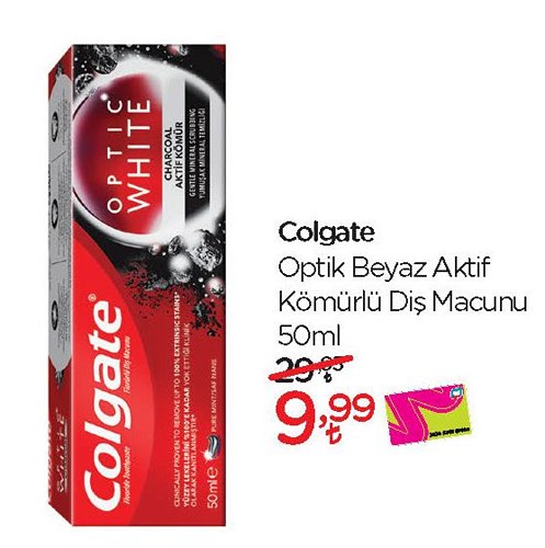 Colgate Optik Beyaz Aktif Kömürlü Diş Macunu 50 ml image