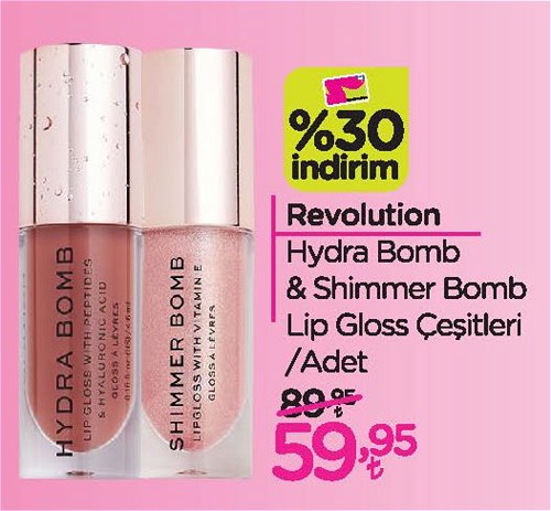 Revolution Hydra Bomb&Shimmer Bomb Lip Gloss Çeşitleri/Adet image