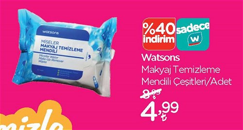 Watsons Makyaj Temizleme Mendili Çeşitleri/Adet image