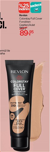 Revlon Colorstay Full Cover Fondöten Çeşitleri/Adet image