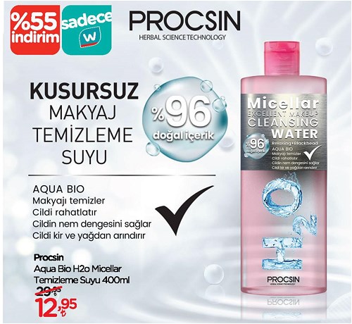 Procsin Aqua Bio H2o Micellar Temizleme Suyu 400 ml image