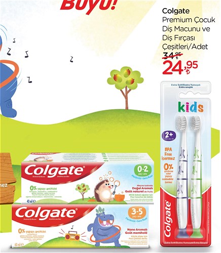 Colgate Premium Çocuk Diş Macunu ve Diş Fırçası Çeşitleri/Adet image