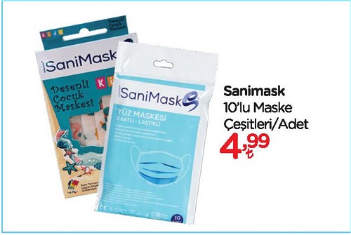 Sanimask 10'lu Maske Çeşitleri image