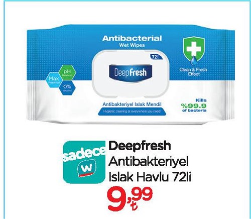 Deepfresh Antibakteriyel Islak Havlu 72'li image